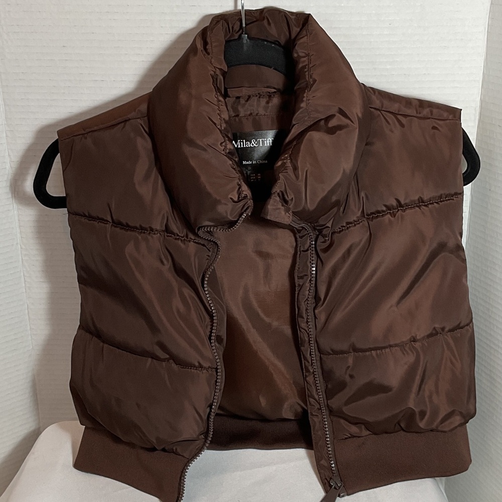 Mila&Tiff Brown Puffer Vest for Kids